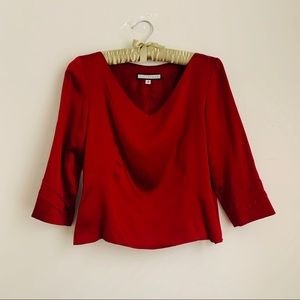 Stunning Lela Rose blouse burgundy 4 2 xs small